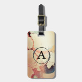 *~* Gold Glitter Black Initiaal Diamond Bling Bagagelabel (Voorkant verticaal)