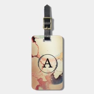 *~* Gold Glitter Black Initiaal Diamond Bling Bagagelabel