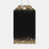 Gold Glitter Black Name Merry kerst Cadeaulabel (Achterkant)
