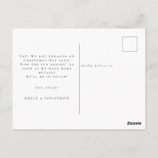 Gold Glitter Black New Adventures Verloving Briefkaart (Achterkant)