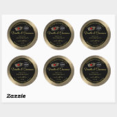 Gold Glitter Black Product Labels Ladybug Voeg Log (Vel)