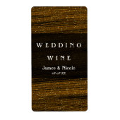 Gold Glitter & Black Sparkle Elegant Wine Labels (Voorkant)