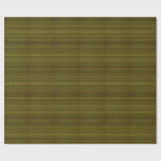 Gold Glitter Black Stripe Pattern Weddenschap Cadeaupapier (Vlak)