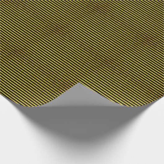 Gold Glitter Black Stripe Pattern Weddenschap Cadeaupapier (Hoek)