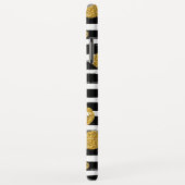 Gold Glitter Black Stripes Case-Mate iPhone Case (Achterkant/rechts)