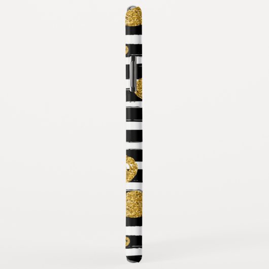 Gold Glitter Black Stripes Case-Mate iPhone Case (Achterkant/rechts)