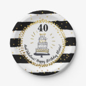 Gold Glitter Black Stripes Elke dag van een fijne  Papieren Bordje (Voorkant)