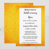 Gold Glitter Black Text Quinceanera 15th Birthday Kaart (Voorkant / Achterkant)