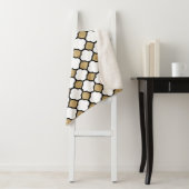 Gold Glitter Black White Geometric Quatrefoil Sherpa Deken (In situ)