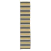 Gold Glitter Black & White Stripes Table Runner Korte Tafelloper (Voorkant)