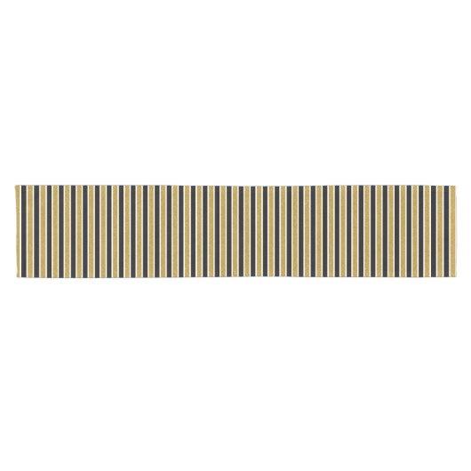 Gold Glitter Black & White Stripes Table Runner Korte Tafelloper (Horizontaal)