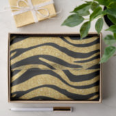 Gold Glitter Black Zebra Stripes Animal Print Tissuepapier (Geschenk)