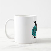 Gold Glitter Blauwgroen Floral Glam Monogram Koffiemok (Links)