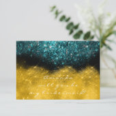 Gold Glitter Blauwgroen Ocean Confetti Wow Bridesm Kaart (Staand voorkant)