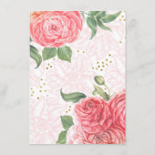 Gold Glitter Bloemen Trouwinformatie Gast Kaart (Achterkant)