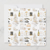 Gold Glitter Blonde Bride Vrijgezellenfeest Kaart (Achterkant)