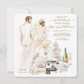 Gold Glitter Blonde Bride Vrijgezellenfeest Kaart (Voorkant)