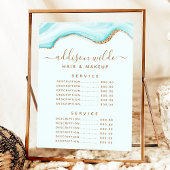 Gold Glitter Blue Marble Agate Service Price Menu