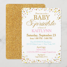 Gold Glitter Blue Pink Yellow Sprinkle Baby shower