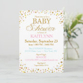 Gold Glitter Blue Pink Yellow Sprinkle Baby shower Kaart (Staand voorkant)
