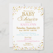 Gold Glitter Blue Pink Yellow Sprinkle Baby shower Kaart (Voorkant)
