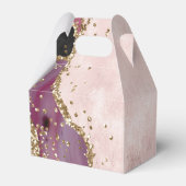 Gold Glitter Blush Agaat Wedding Bedankdoosjes (Achterkant)