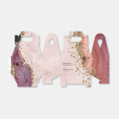 Gold Glitter Blush Agaat Wedding Bedankdoosjes (Uitgevouwen)