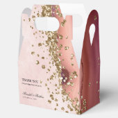 Gold Glitter Blush Agaat Wedding Bedankdoosjes (Geopend)
