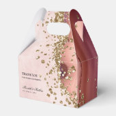 Gold Glitter Blush Agaat Wedding Bedankdoosjes (Voorkant Zijde)