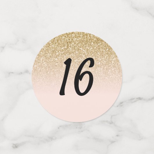Gold Glitter & Blush Pink Confetti van 16 partijen (Kleine voorkant)