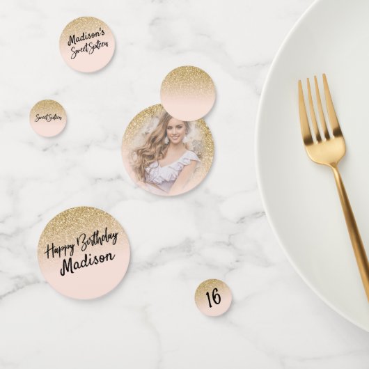 Gold Glitter & Blush Pink Confetti van 16 partijen (Groep)
