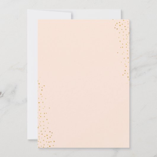 Gold Glitter Blush Pink Floral Foto Afstuderen Aankondiging (Achterkant)