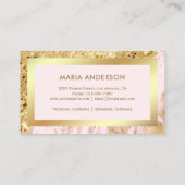 Gold Glitter Blush Pink Marble Makeup Artist Visitekaartje (Achterkant)
