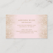 Gold Glitter Blush Pink Modern Makeup Artist Visitekaartje (Achterkant)