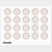 Gold Glitter & Blush Pink Weddenschap Monogram Ronde Sticker (Vel)