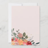 Gold glitter boho floral waterverf baby shower kaart (Achterkant)