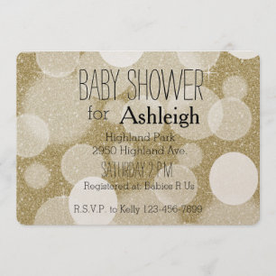 Gold Glitter Bokeh baby shower Kaart