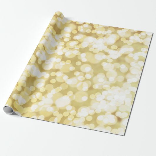 Gold Glitter Bokeh Cadeaupapier (Uitgerold)