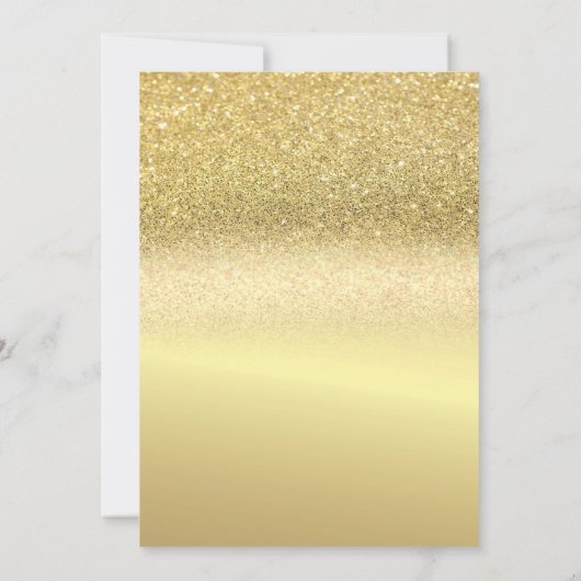 Gold Glitter Bokeh Ombre, Tiara, Quinceañera Party Kaart (Achterkant)
