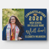 Gold Glitter Bold Script Custom Photo Afstuderen Fotoplaat (voorkant)