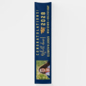 Gold Glitter Bold Script Custom Photo Afstuderen Spandoek (Verticaal)