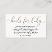 Gold Glitter Book Request - Baby shower Invitation Informatiekaartje (Voorkant)
