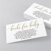 Gold Glitter Book Request - Baby shower Invitation Informatiekaartje