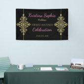 Gold Glitter Border Party Spandoek (Beurs)