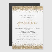 Gold Glitter Borders 2024 Afstuderen Invitation (Voorkant / Achterkant)