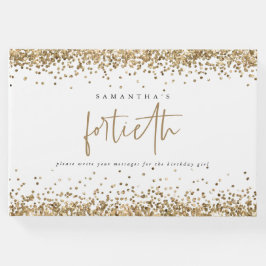 Gold Glitter Borders 40e verjaardag Gastenboek