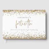 Gold Glitter Borders 40e verjaardag Gastenboek (Voorkant)