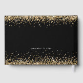 Gold Glitter Borders 40th Birthday Party Black Gastenboek (Achterkant)