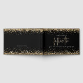 Gold Glitter Borders 50e verjaardag Black Gastenboek (Volledig)