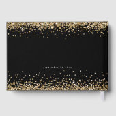 Gold Glitter Borders 50e verjaardag Black Gastenboek (Achterkant)